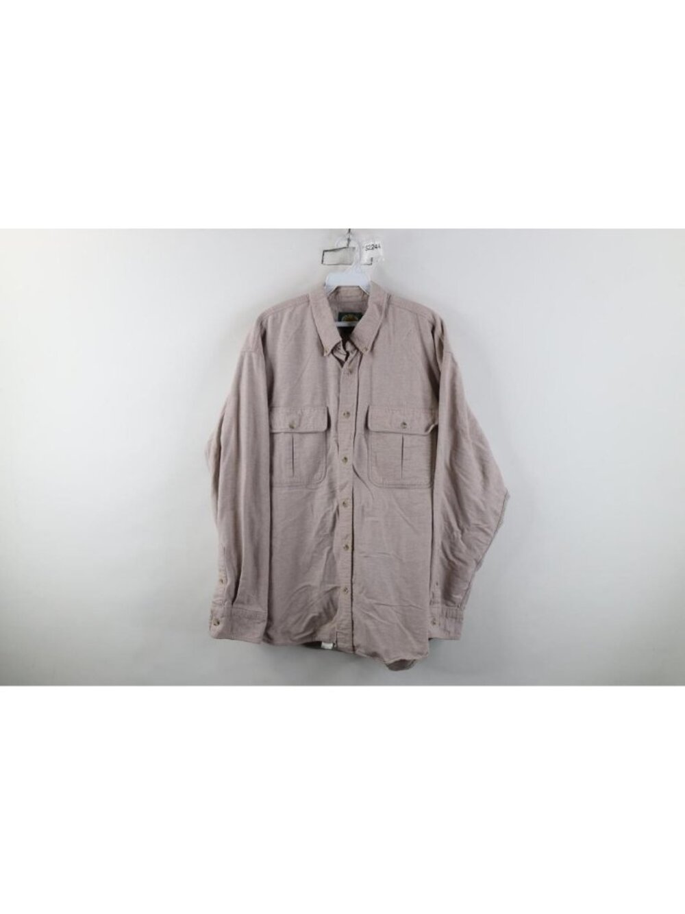 Vintage 90s Y2K Cabelas Mens XL Distressed Chamois Moleskin Button Down Shirt